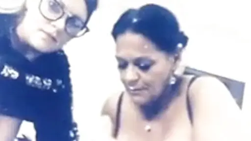 Mom and Daughter sucking Dad