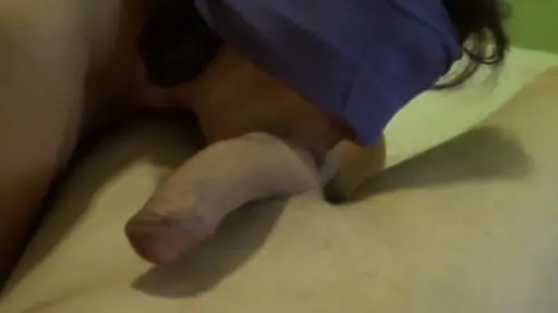 Blindfolded mother tastes my cum