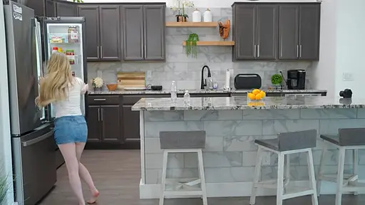 Sister is pissed that her brother keeps eating her snacks