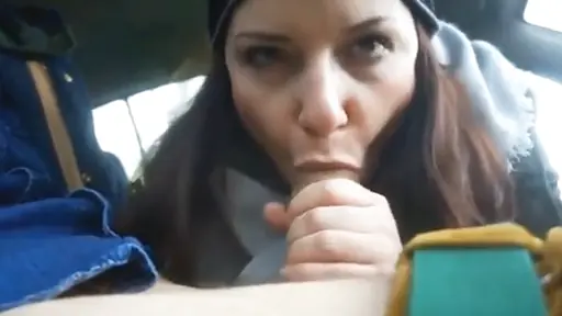 Mom jerks and suck son in the car