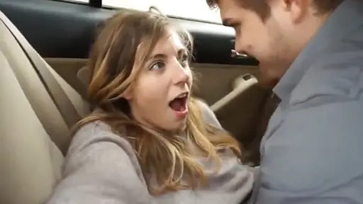Sister gets a creampie In The Car