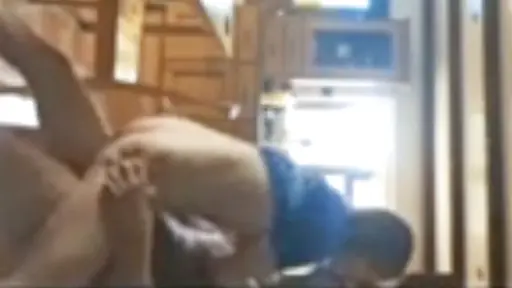 Riding daddy in the kitchen