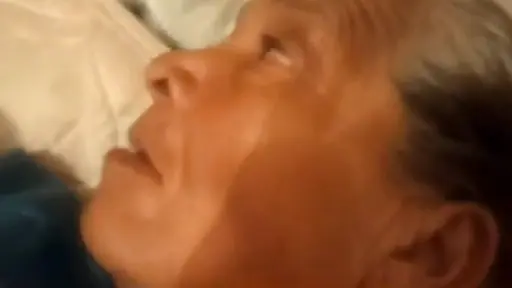 Real old mother and son