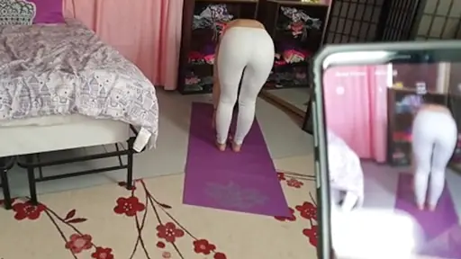 My sexy sister catches me filming her working out