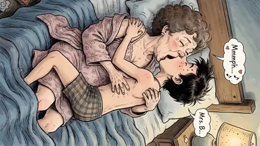 Mother son cartoon