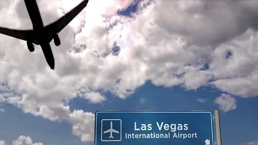 Mother and son are on vacation in Las Vegas
