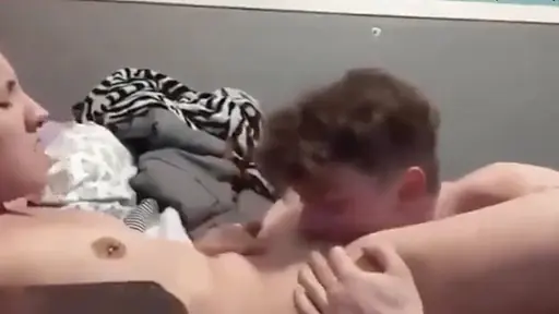 Licked by her brother