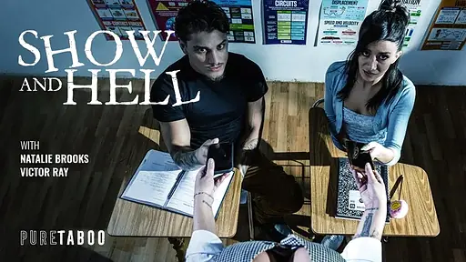 Naughty Students Caught Sexting In Detention Forced To Fuck Live In Front Of Strict Teacher