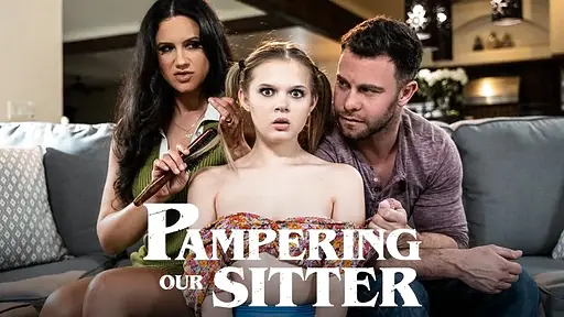 Lonely Babysitter Tempted By Wealthy Couple Wanting Her As Their Naughty Family Pet