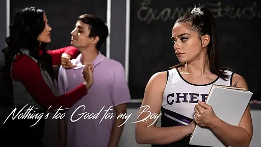 Spoiling Mom Pimps Out Her College Son Using A Struggling Cheerleader's Failing Grades