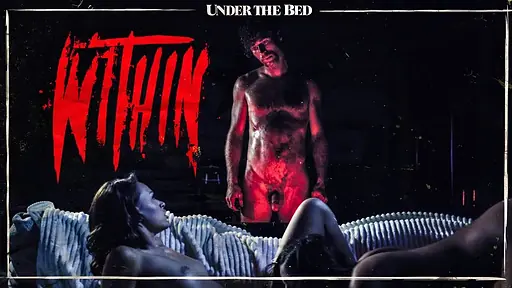 Creepy survivalist stalks two babes at cabin watching them fuck in darkness