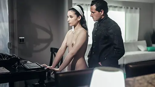 Young Obedient Housewife Gets Physically Audited By A Corrupt Law Enforcer In A Dark Dystopia