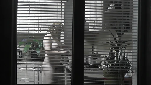 Perv Son Spies Through the Window On His Clueless MILF Mom Strutting Butt-Ass Naked