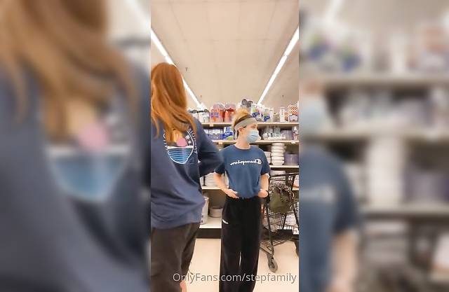 Real kinky mother and daughter flashing in the mall