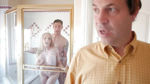 Hot mom seduces son in shower, deepthroats his cock then rides him hard until she squirts