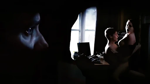 Mom rides her son's cock while dad peeks through the keyhole jerking off like a creep