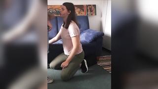 Mom gives me a quick blowjob before she goes for a walk