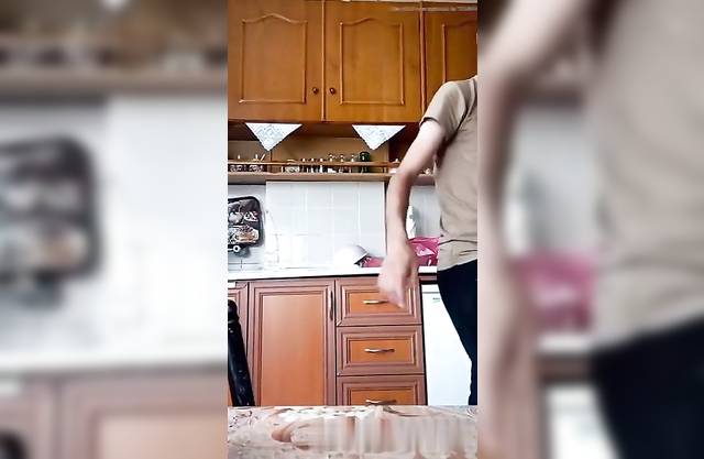 Son's Despicable Act of Violence Towards His Own Mother in the Kitchen